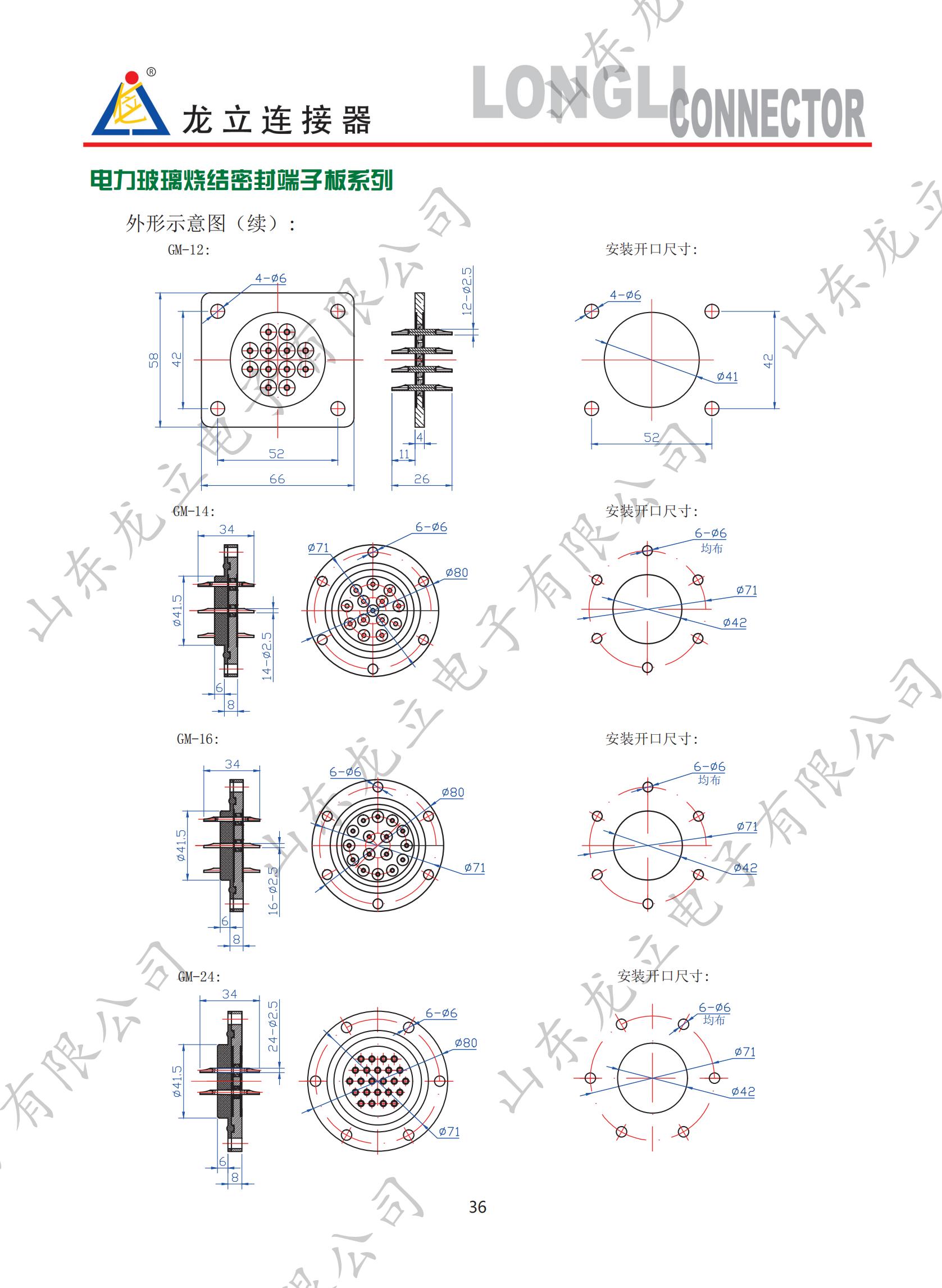  电力玻璃烧结密封端子板系列(图2)